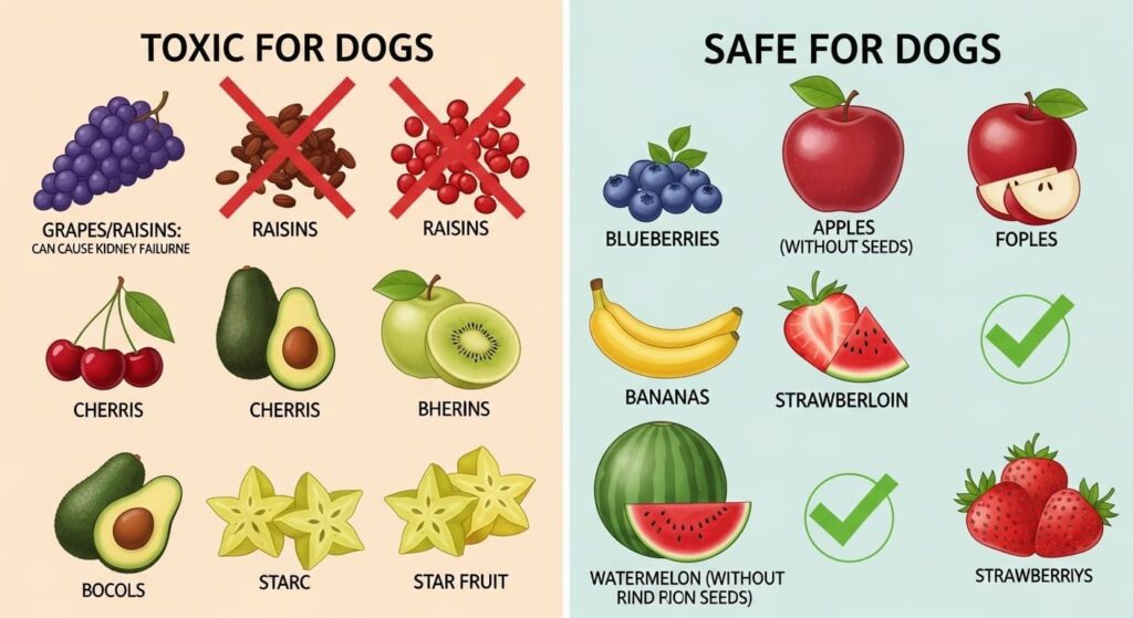 ¿Qué frutas son tóxicas para los perros?