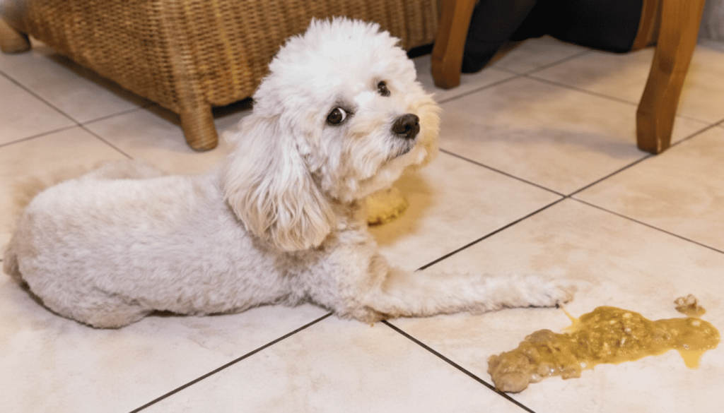 ¿Por qué mi perro vomita amarillo?