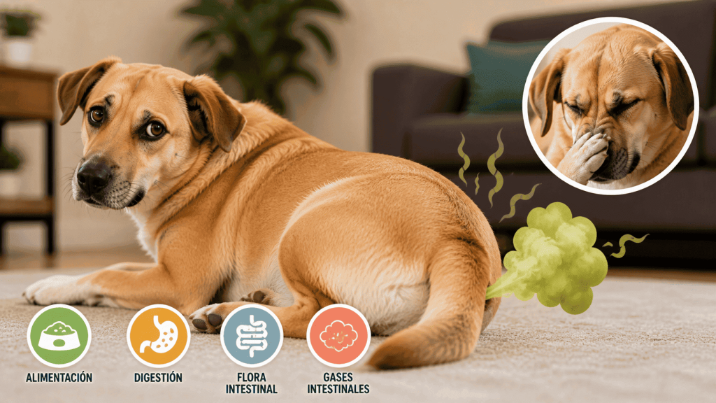 ¿Por qué mi perro se echa muchos gases apestosos?