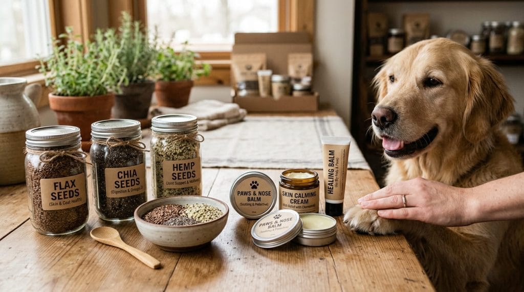 Semillas y cremas para perros
