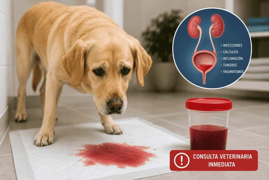¿Por qué mi perro orina sangre?