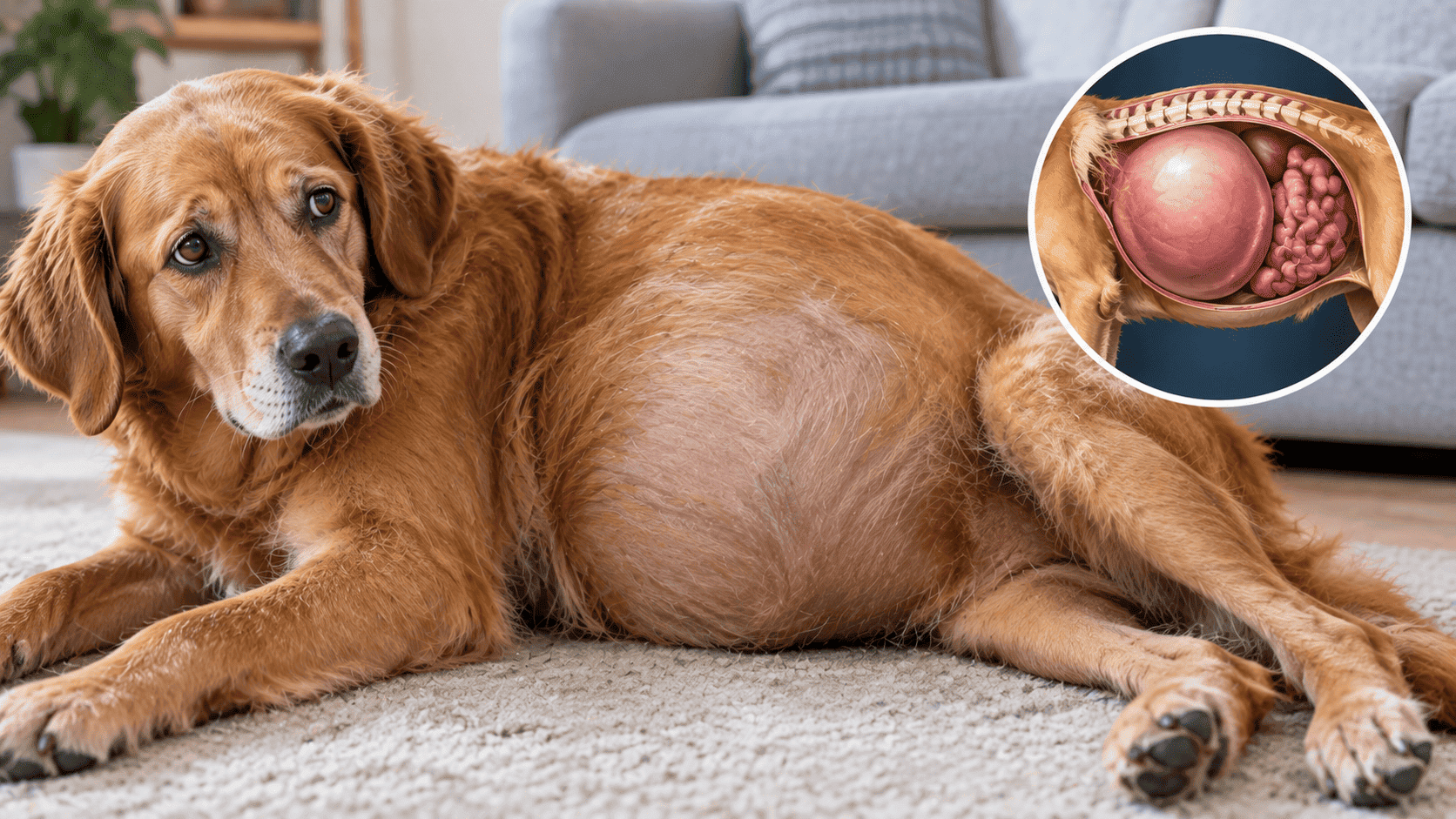 ¿Por qué mi perro tiene el abdomen hinchado y duro?